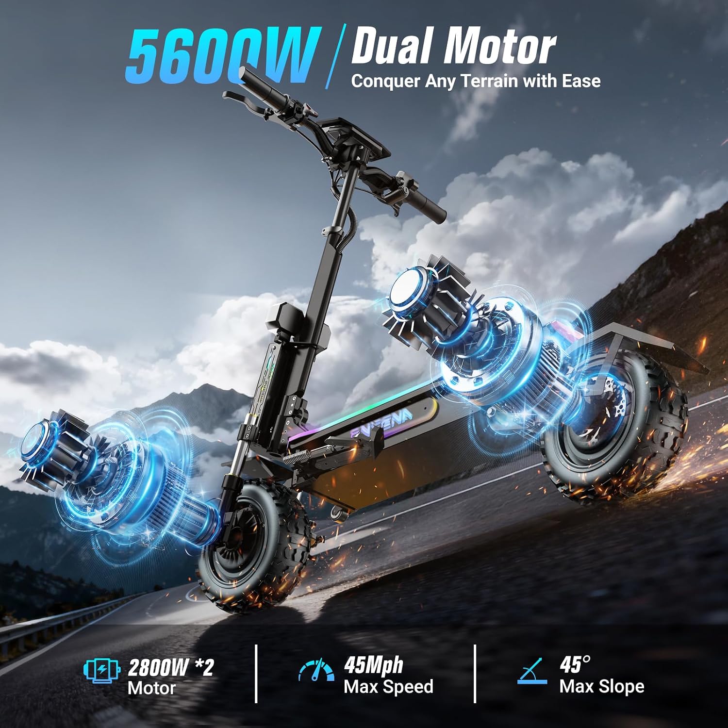 ONECNA GT7 Electric Scooters A - 60V 5600W Dual Motor Electric Scooter recension och pris